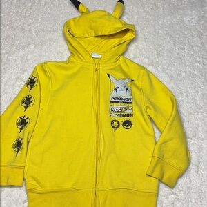 Pokemon Yellow Kids Jacket with Pikachu Design Size Small Worn